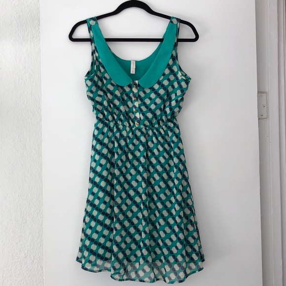 Xhilaration Dresses & Skirts - 👗 Teal Polk Dot Dress